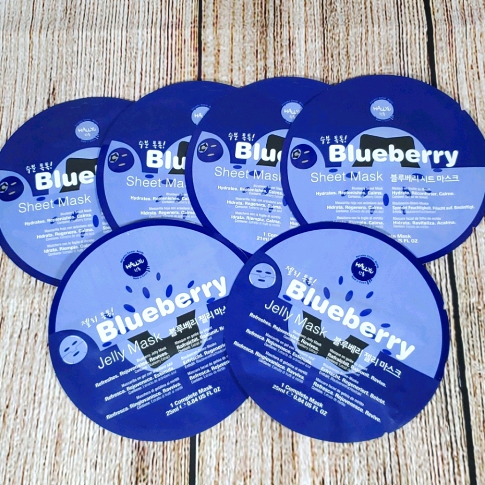 HallYu Blueberry Jelly And Sheet Facial Masks